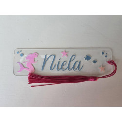Personalisiertes Lesezeichen mit  Meerjungfrau - dazu deinen individuellen Glitzer-Namen ♥️
