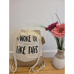 I woke up like this - witzige Beutel mit Spruch ♥️