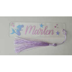 Personalisiertes Lesezeichen mit  Meerjungfrau - dazu deinen individuellen Glitzer-Namen ♥️