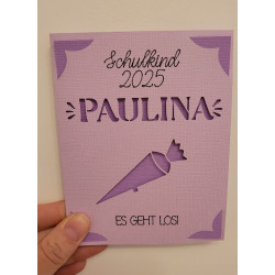 Personalisierte Karte zur Einschulung - dazu deinen individuellen Namen ♥️